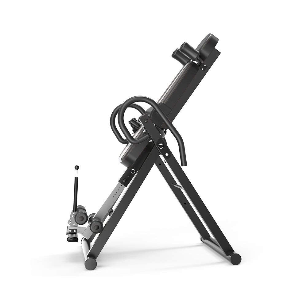 Inversion table black and white colour scheme with sturdy frame
