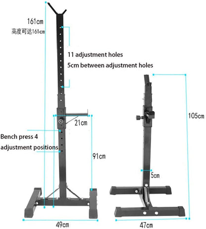 Squat rack weight adjustable lifting stand with quick-change bar holders