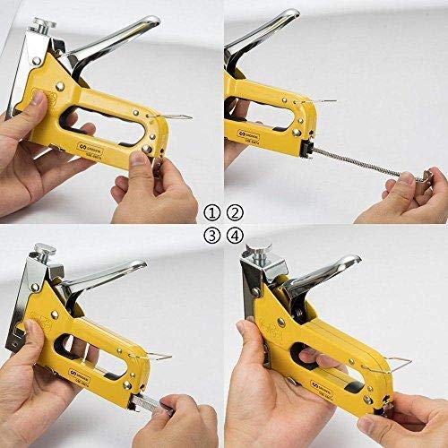 Staple gun with U-style staples inserted