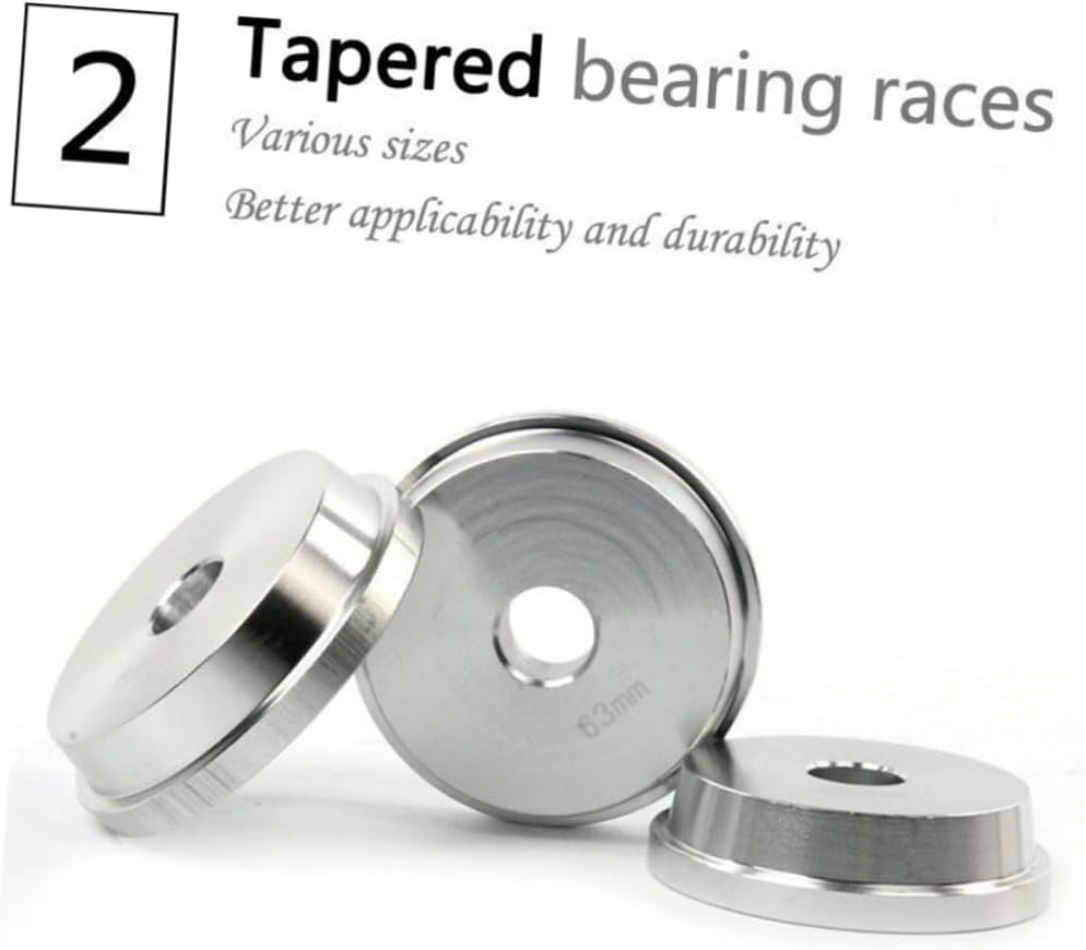 Side view of bearing race and seal driver aluminium discs