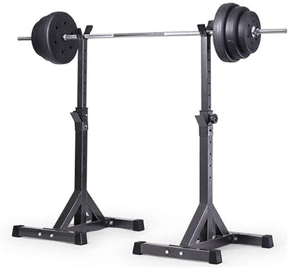 Squat rack weight adjustable lifting stand showing six-level height adjustment