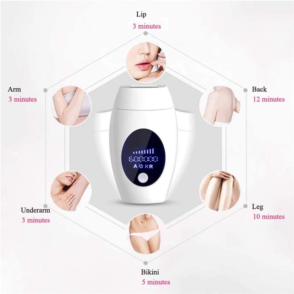 Side angle of IPL laser hair removal device with ergonomic handle