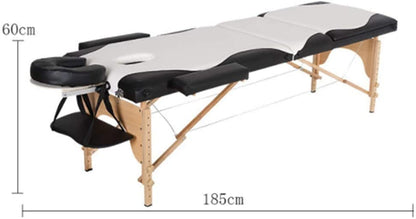 Foldable massage table in use at a beauty salon setting