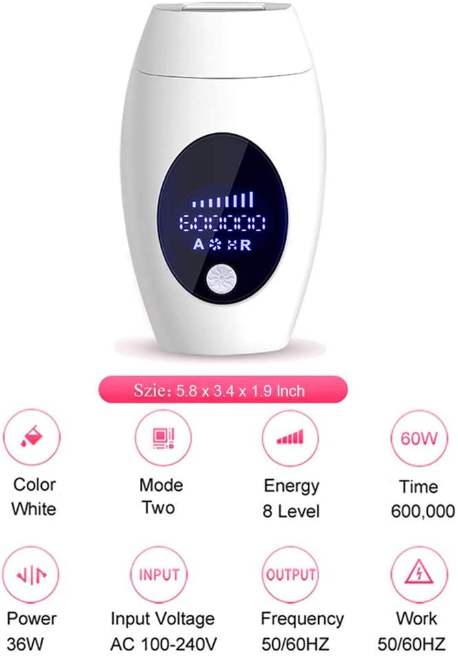 IPL laser hair removal device displaying remaining flashes on screen