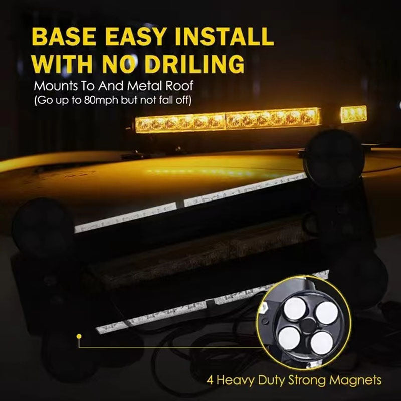 Emergency warning light showing white and amber LED colours