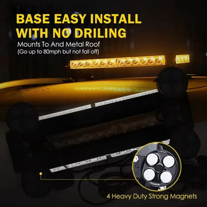 Emergency warning light showing white and amber LED colours