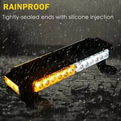 Top angle of flashing strobe LED bar with cable attached