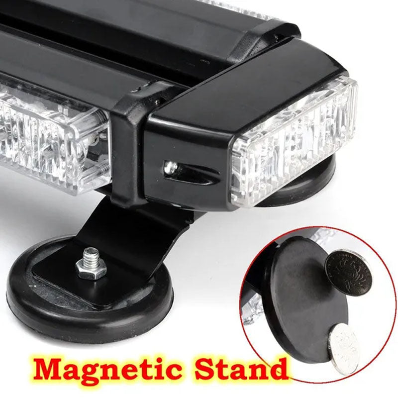 LED flashing light mounted on vehicle roof for roadside safety