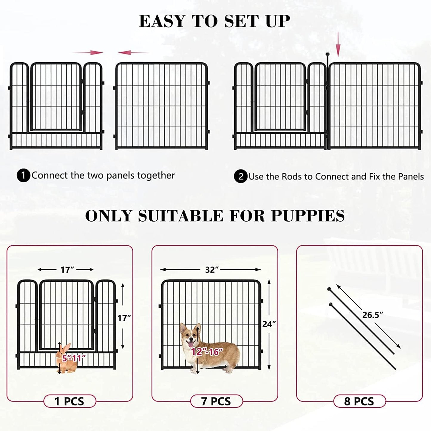 Dog Play Pen 8 Panels 80*80cm
