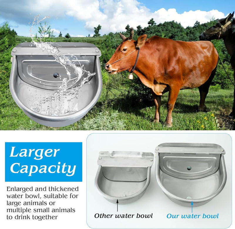 4.5L Drinking Bowl Water Trough for Livestock Cattle Horse Cows