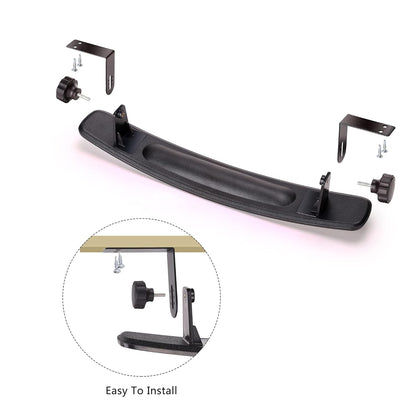 Side angle of golf cart rear view mirror on roof support