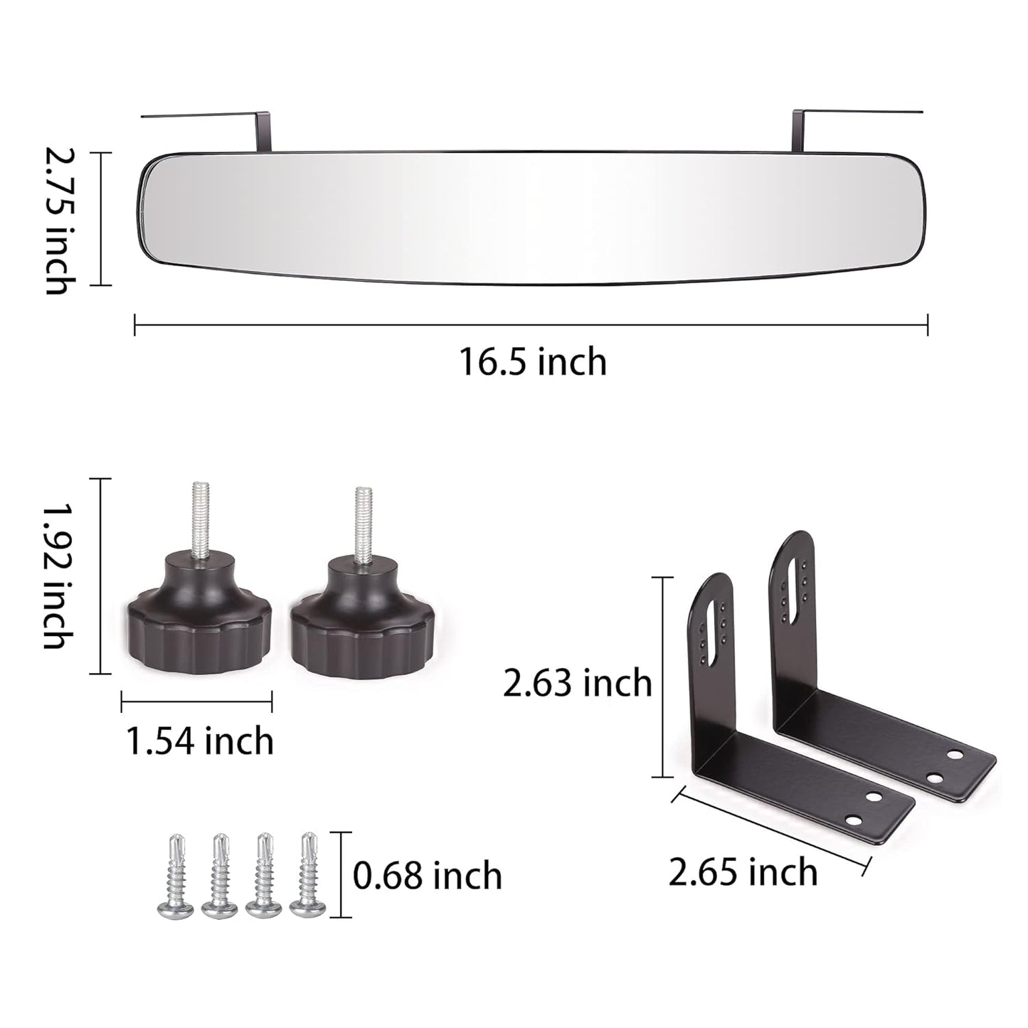 Panoramic golf cart mirror providing wide 180 degree vision