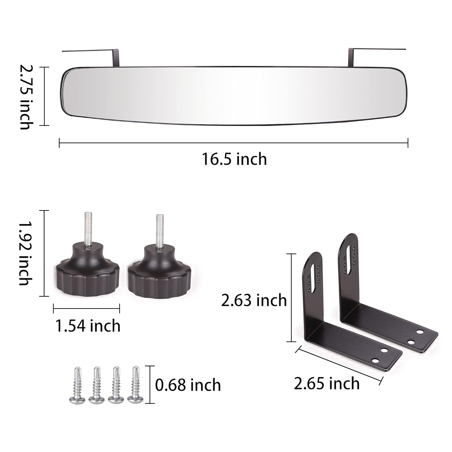Panoramic golf cart mirror providing wide 180 degree vision
