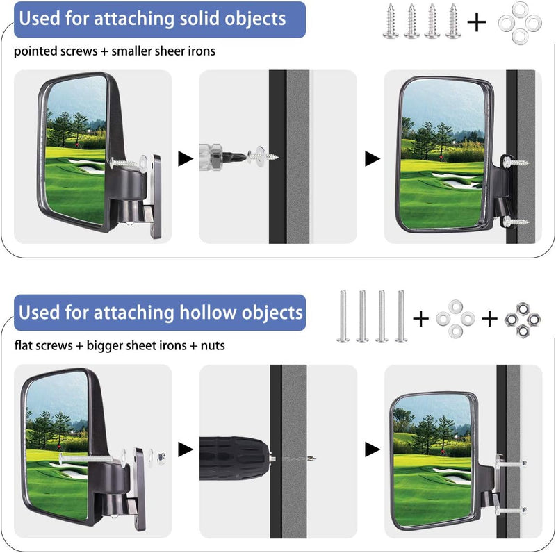 Golf cart Universal Side Mirrors