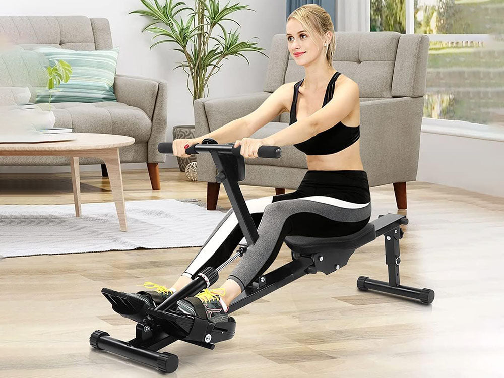 Rowing machine fitness machine ergonomic seat with foam pad
