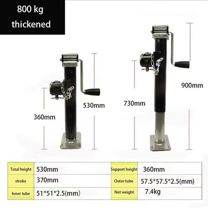 Crank handle radius detail on trailer jack heavy duty 800KG