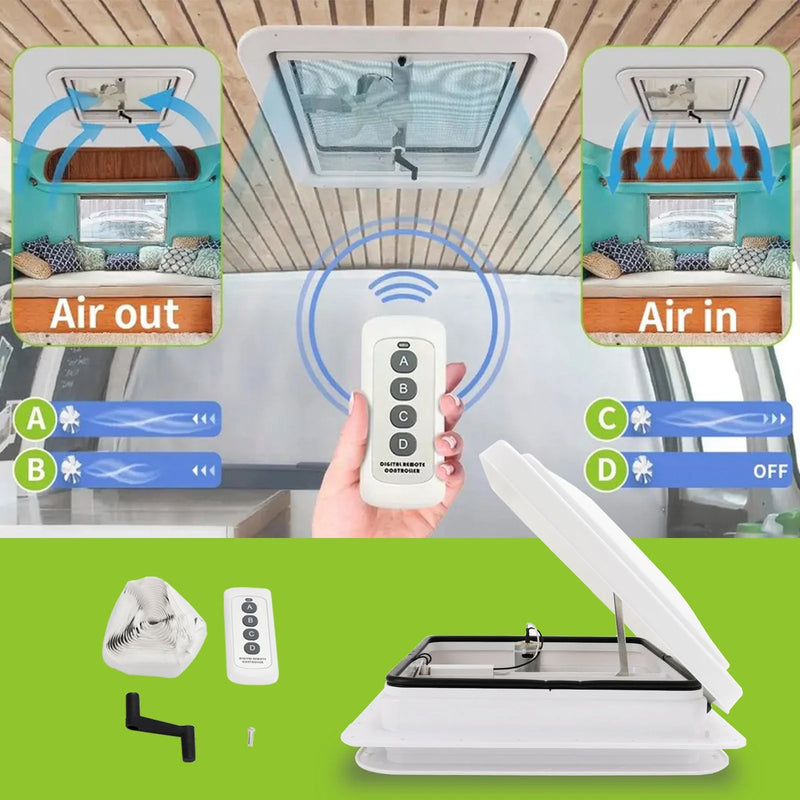 Caravan Roof Vent with Fan RV Shower Hatch