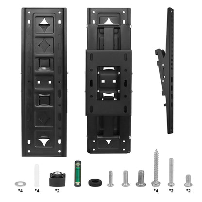 TV bracket extended from wall showing full motion arm