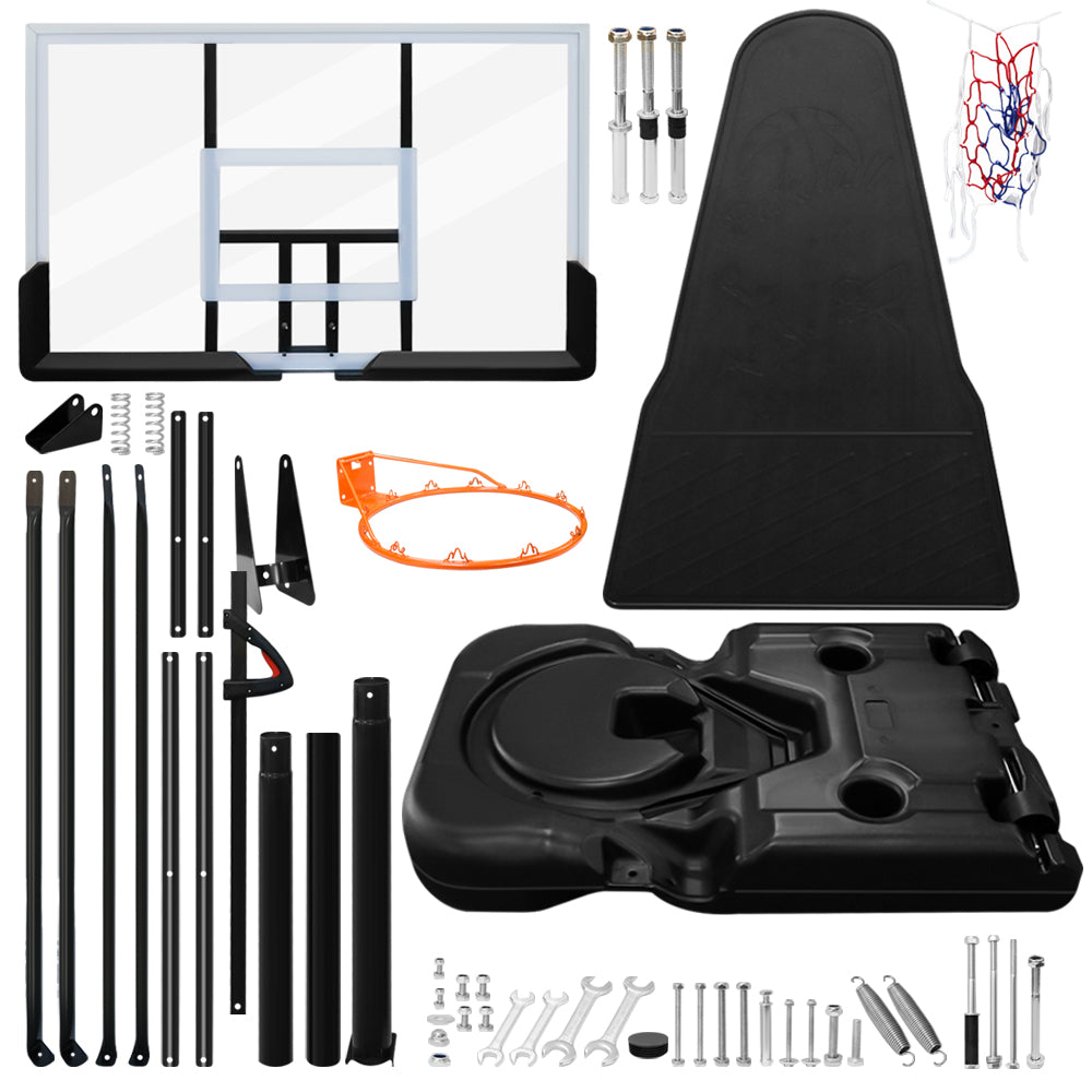 Backboard of basketball hoop stand made from pc board with iron frame