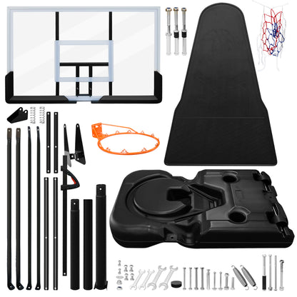 Backboard of basketball hoop stand made from pc board with iron frame