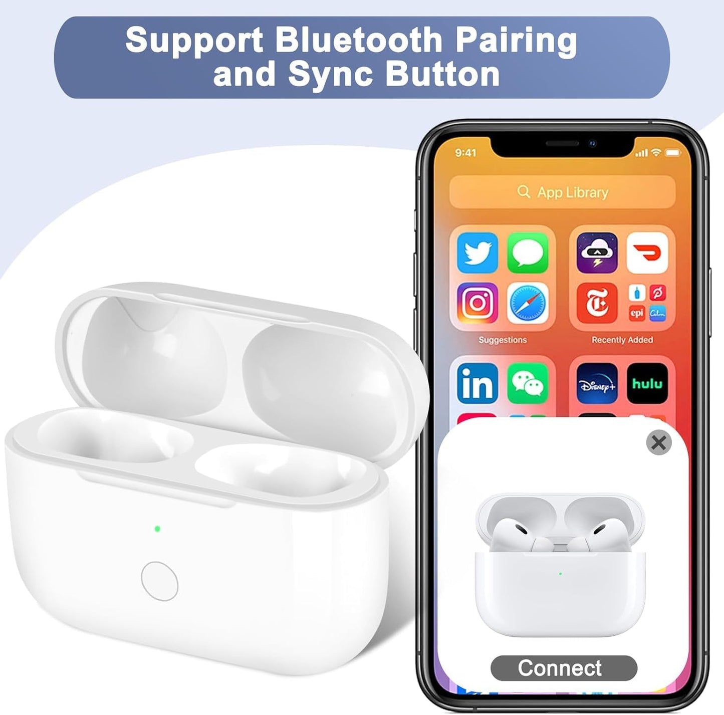 Wireless Charging Case for AirPods Pro 1 / Pro 2 Replacement