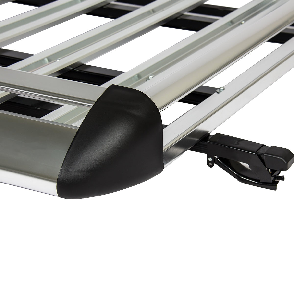 Side rails of roof rack basket universal for secure cargo hold