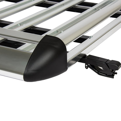 Side rails of roof rack basket universal for secure cargo hold