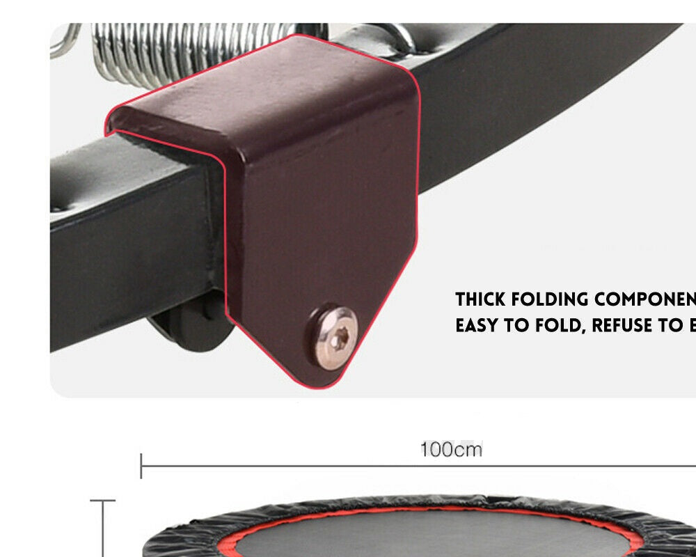Folded trampoline rebounder compact for storage