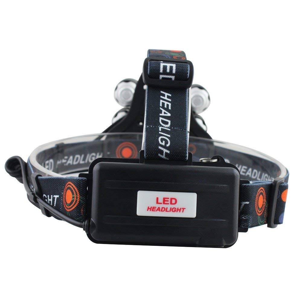 Top view of LED outdoor headlamp with single button control