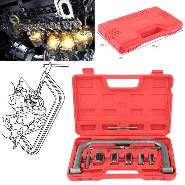 Valve spring compressor tool kit showing adaptor length