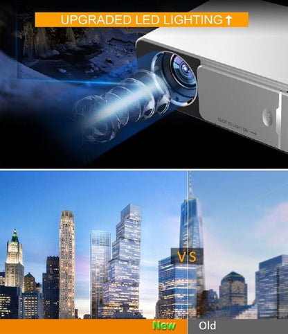Smart WiFi HD projector placed on a table for home cinema use
