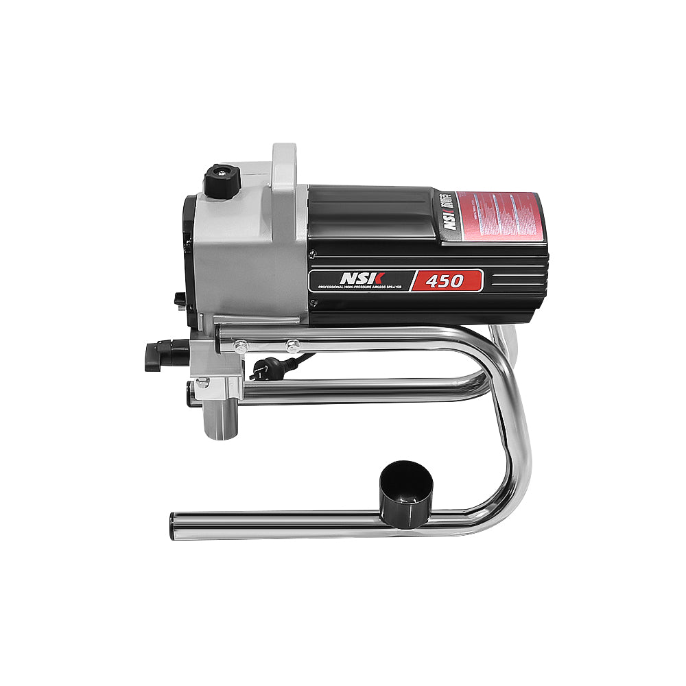 Top view of airless paint sprayer control panel