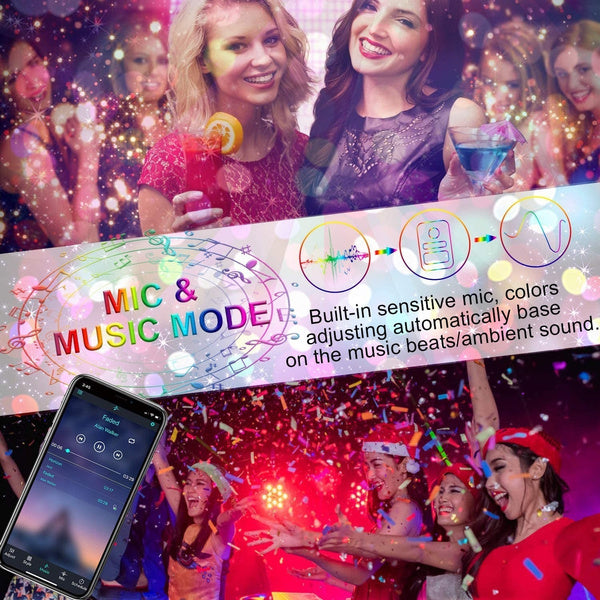 LED strip light 20M RGB app control interface