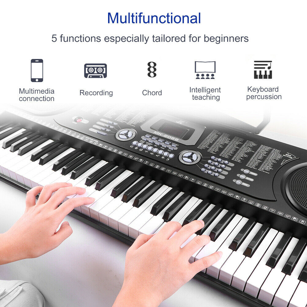 Electronic keyboard piano with charging cable and microphone