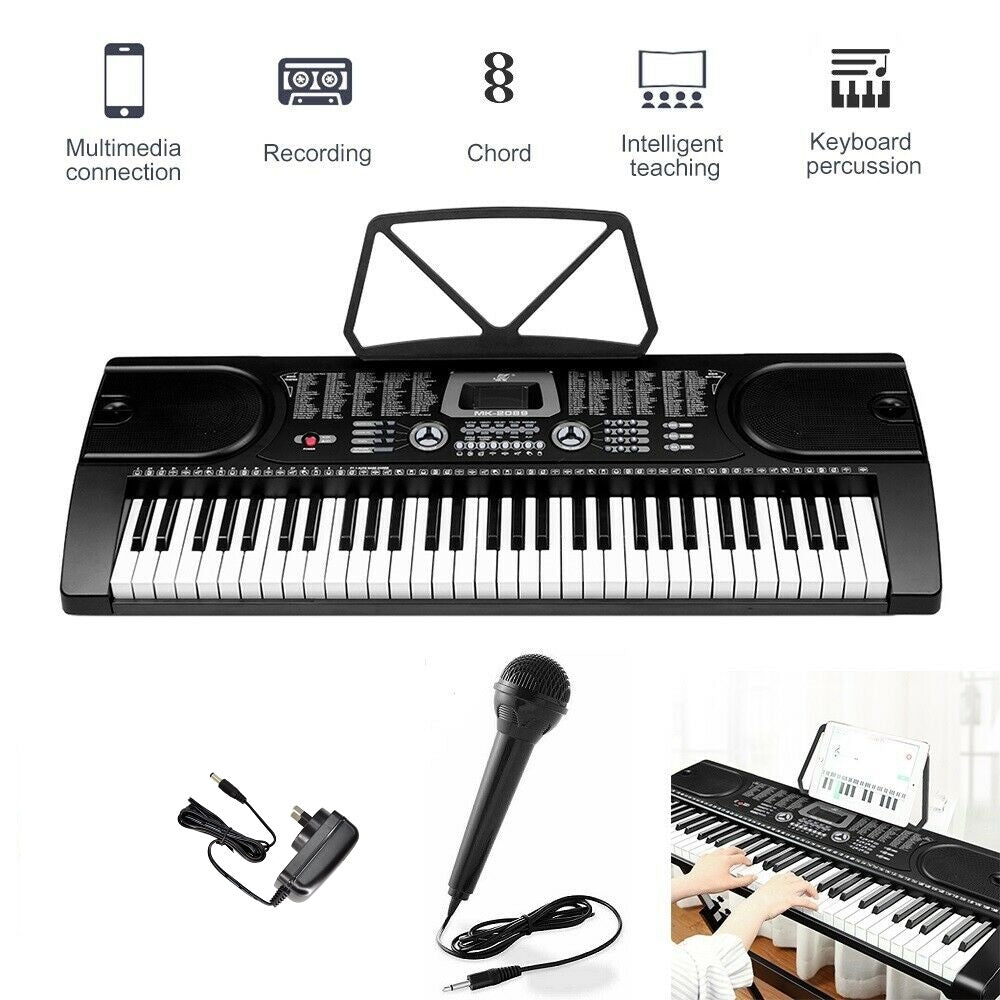 Top view of 61-key electronic keyboard piano showing keys