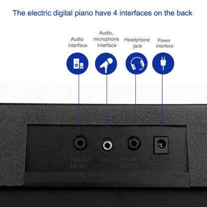 Portable electronic keyboard piano with included stand setup