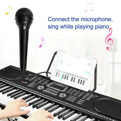 Electronic keyboard piano with charging cable and microphone