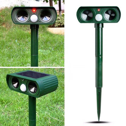 Ultrasonic Solar Powered Insect Animal Repeller PIR Dog Cat Scarer