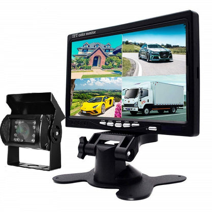 Side view of car reverse camera rearview mounted on vehicle