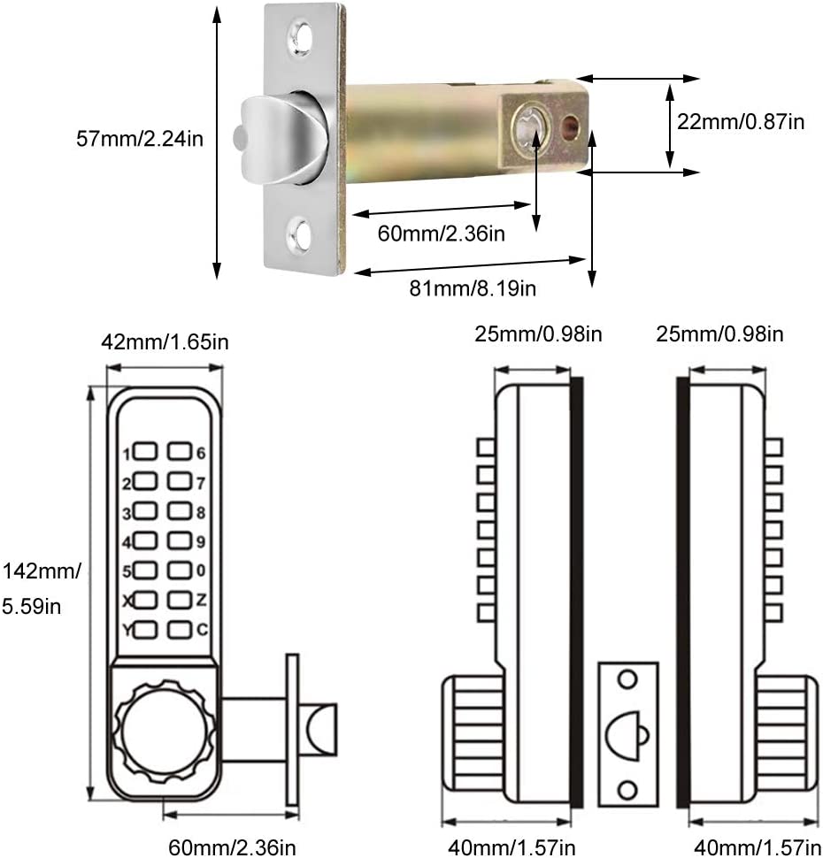 Security keyless door lock code reset button close-up