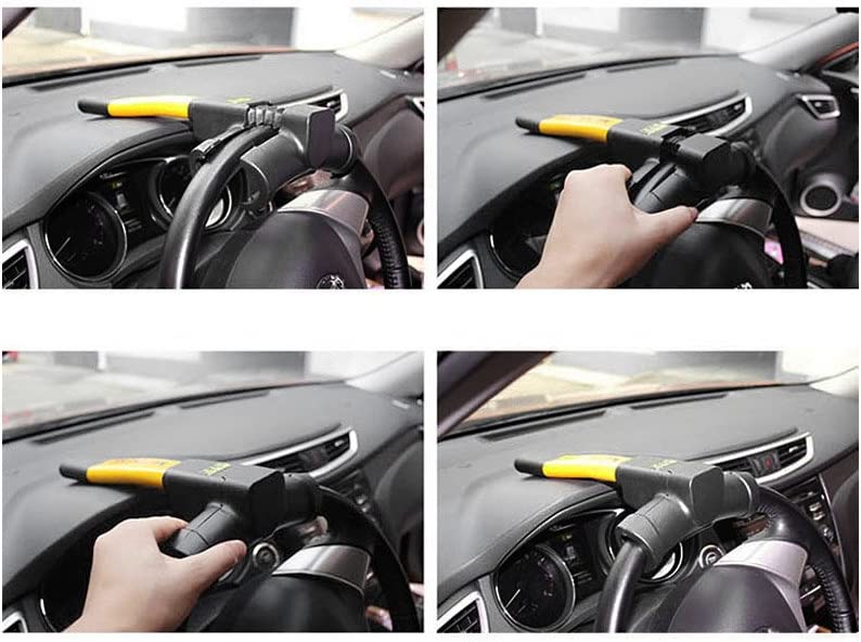 Detail of foam coating on car steering wheel lock to prevent scratches