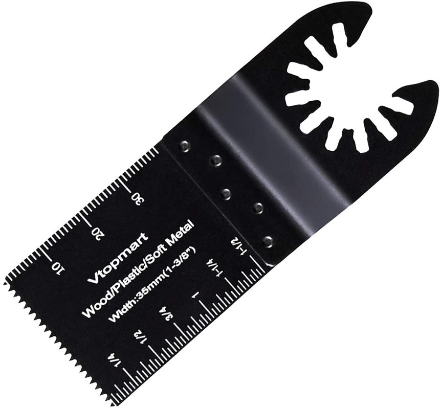 Side view of multi tool blades with length markers in centimetres