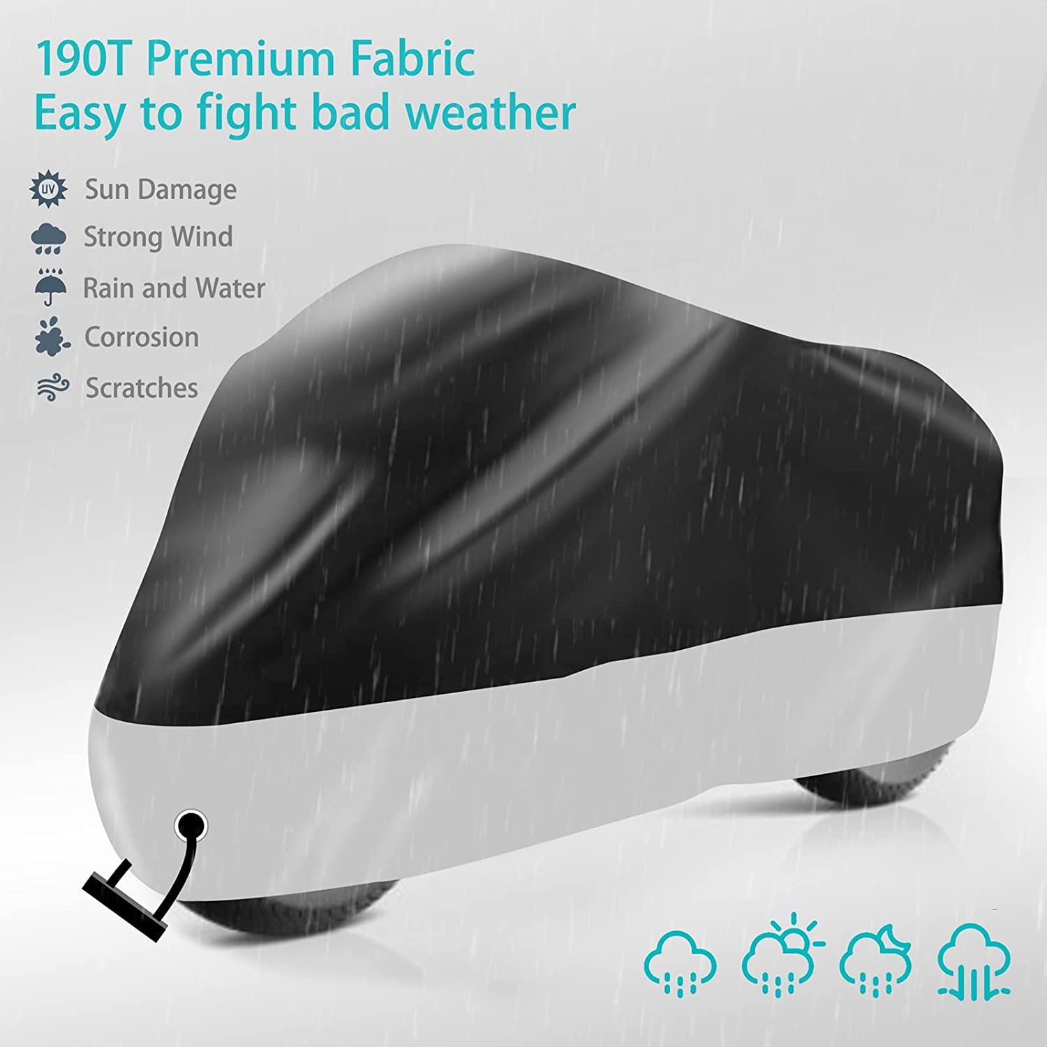 Bike cover XL on an off-road motorcycle in outdoor setting