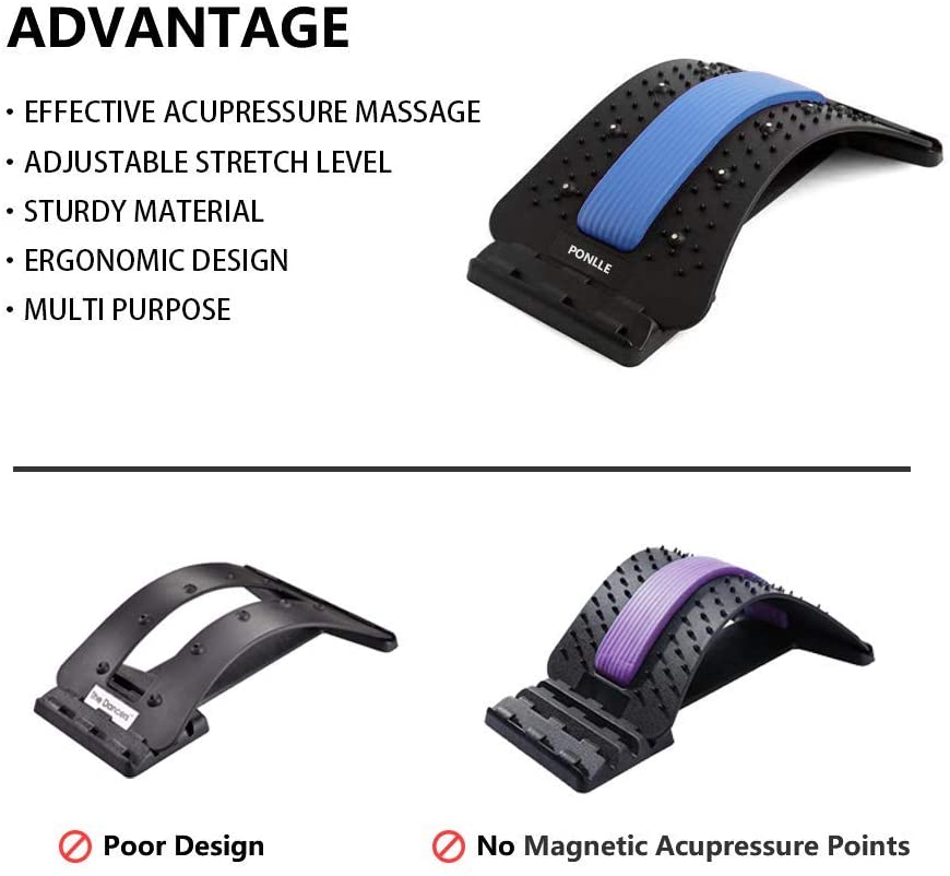 Back Spine Tractor,Lumbar Spine Back Support Stretch Waist Relax Mate Blue