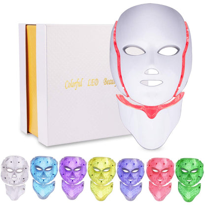 Side view of LED face mask highlighting neck coverage area