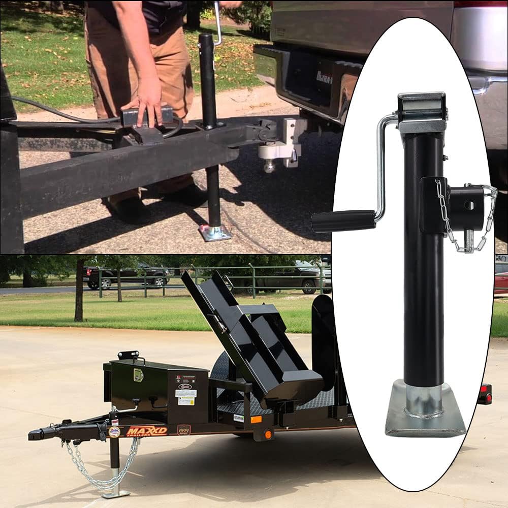 Swivel function detail on trailer jack heavy duty 800KG for storage