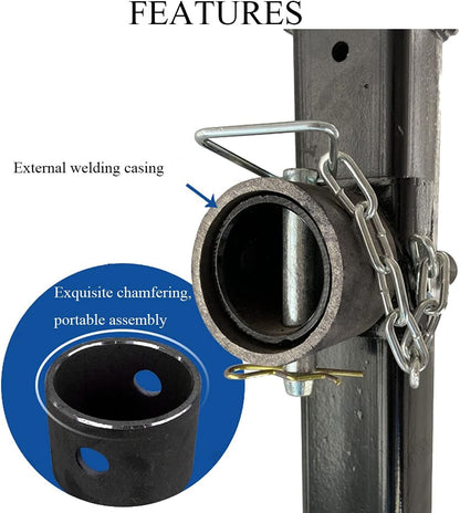 Trailer jack heavy duty folded up parallel to trailer tongue