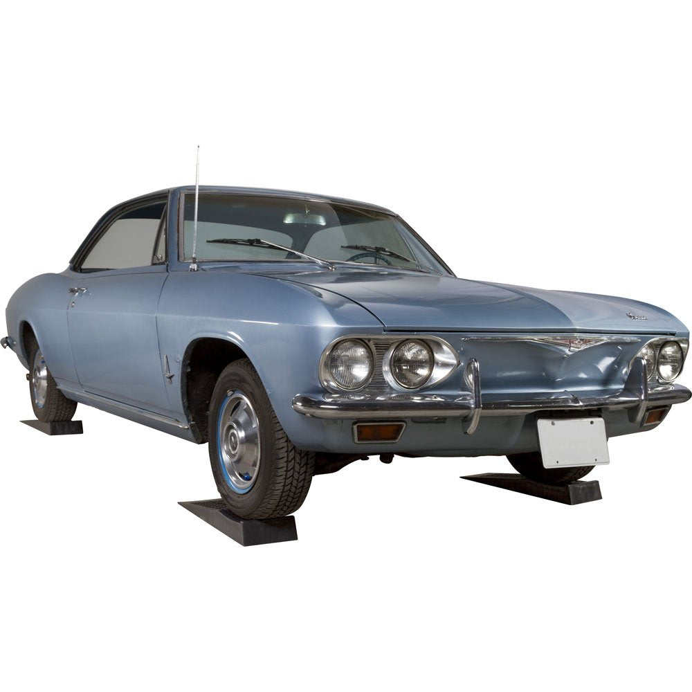 Low profile car ramps 3 ton pair showing 9 degree loading angle