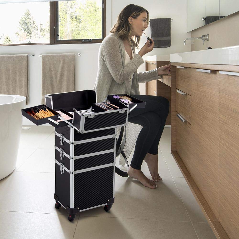 Interior polyester lining of cosmetic trolley