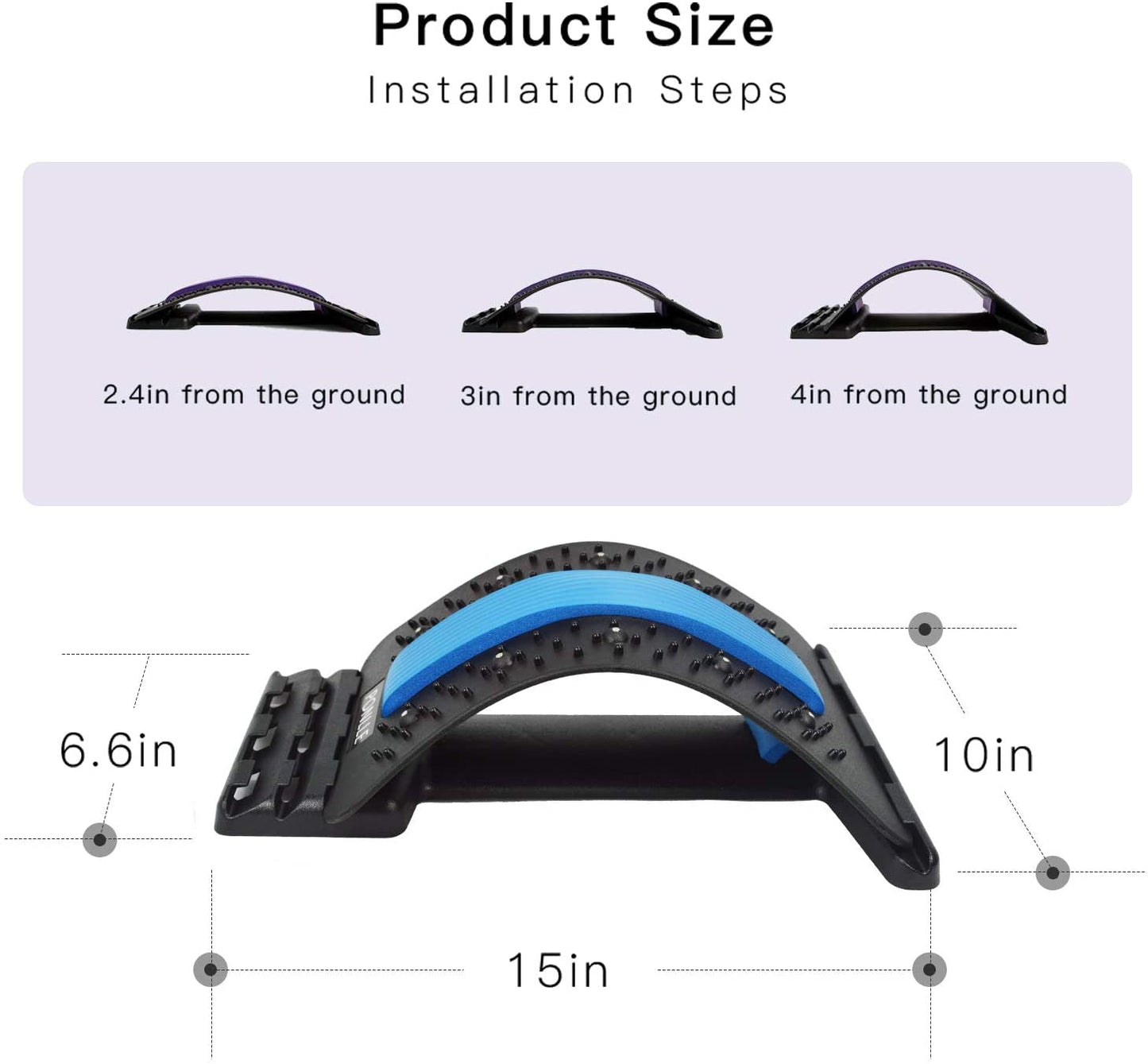 Back Spine Tractor,Lumbar Spine Back Support Stretch Waist Relax Mate Blue